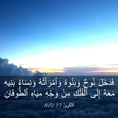 Picture 03 - اَلتَّكْوِينُ 7:7 AVD - فَدَخَلَ نُوحٌ وَبَنُوهُ - Bible Verse Picture