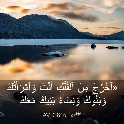 Picture 03 - اَلتَّكْوِينُ 8:16 AVD - «ٱخْرُجْ مِنَ ٱلْفُلْكِ - Bible Verse Picture