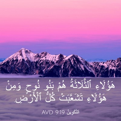 Picture 03 - اَلتَّكْوِينُ 9:19 AVD - هَؤُلَاءِ ٱلثَّلَاثَةُ - Bible Verse Picture