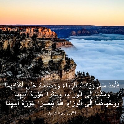 Picture 03 - اَلتَّكْوِينُ 9:23 AVD - فَأَخَذَ سَامٌ وَيَافَثُ - Bible Verse Picture