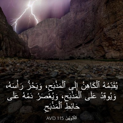 Picture 03 - اَللَّاوِيِّينَ 1:15 AVD - يُقَدِّمُهُ ٱلْكَاهِنُ - Bible Verse Picture