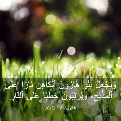 Picture 03 - اَللَّاوِيِّينَ 1:7 AVD - وَيَجْعَلُ بَنُو هَارُونَ - Bible Verse Picture