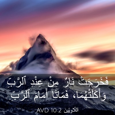 Picture 03 - اَللَّاوِيِّينَ 10:2 AVD - فَخَرَجَتْ نَارٌ مِنْ - Bible Verse Picture