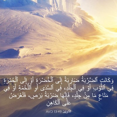 Picture 03 - اَللَّاوِيِّينَ 13:49 AVD - وَكَانَتِ ٱلضَّرْبَةُ - Bible Verse Picture