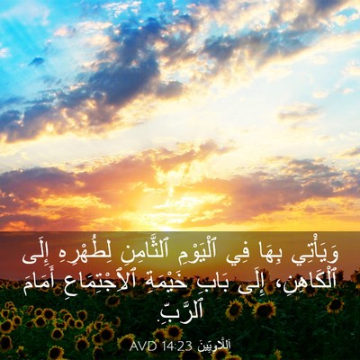 Picture 03 - اَللَّاوِيِّينَ 14:23 AVD - وَيَأْتِي بِهَا فِي - Bible Verse Picture