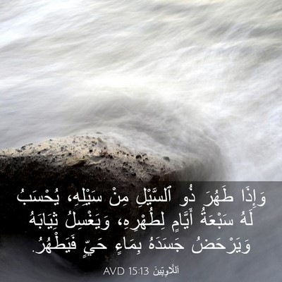 Picture 03 - اَللَّاوِيِّينَ 15:13 AVD - وَإِذَا طَهُرَ ذُو - Bible Verse Picture