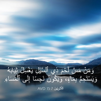 Picture 03 - اَللَّاوِيِّينَ 15:7 AVD - وَمَنْ مَسَّ لَحْمَ ذِي - Bible Verse Picture