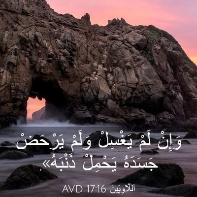 Picture 03 - اَللَّاوِيِّينَ 17:16 AVD - وَإِنْ لَمْ يَغْسِلْ - Bible Verse Picture