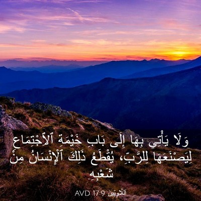 Picture 03 - اَللَّاوِيِّينَ 17:9 AVD - وَلَا يَأْتِي بِهَا إِلَى - Bible Verse Picture