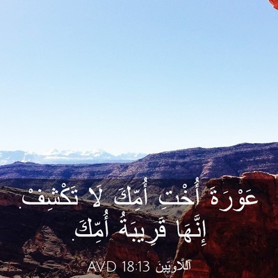 Picture 03 - اَللَّاوِيِّينَ 18:13 AVD - عَوْرَةَ أُخْتِ أُمِّكَ - Bible Verse Picture