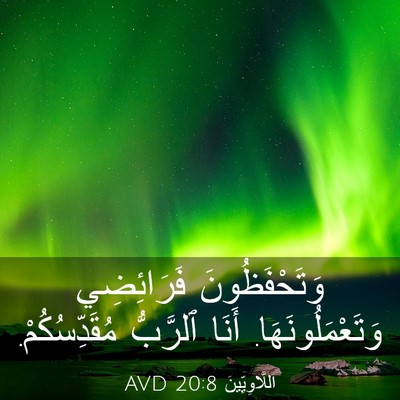 Picture 03 - اَللَّاوِيِّينَ 20:8 AVD - وَتَحْفَظُونَ فَرَائِضِي - Bible Verse Picture