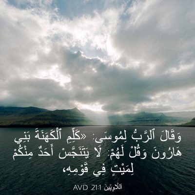 Picture 03 - اَللَّاوِيِّينَ 21:1 AVD - وَقَالَ ٱلرَّبُّ لِمُوسَى: - Bible Verse Picture