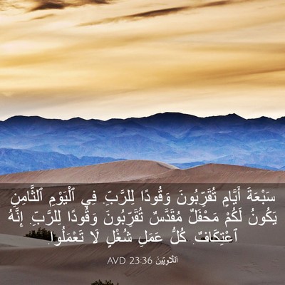Picture 03 - اَللَّاوِيِّينَ 23:36 AVD - سَبْعَةَ أَيَّامٍ - Bible Verse Picture