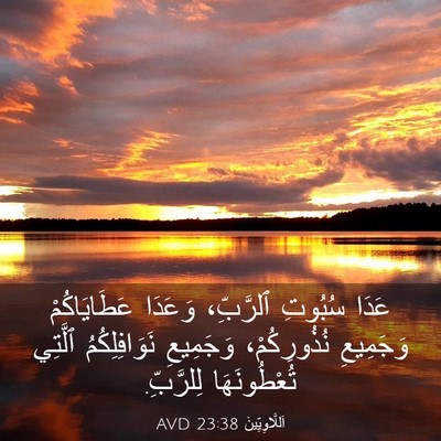 Picture 03 - اَللَّاوِيِّينَ 23:38 AVD - عَدَا سُبُوتِ ٱلرَّبِّ، - Bible Verse Picture