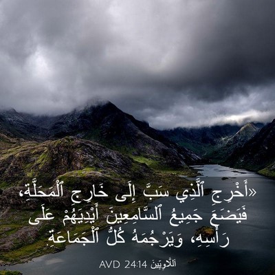Picture 03 - اَللَّاوِيِّينَ 24:14 AVD - «أَخْرِجِ ٱلَّذِي سَبَّ - Bible Verse Picture
