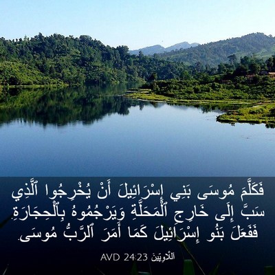 Picture 03 - اَللَّاوِيِّينَ 24:23 AVD - فَكَلَّمَ مُوسَى بَنِي - Bible Verse Picture
