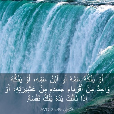 Picture 03 - اَللَّاوِيِّينَ 25:49 AVD - أَوْ يَفُكُّهُ عَمُّهُ - Bible Verse Picture