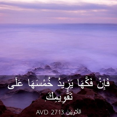 Picture 03 - اَللَّاوِيِّينَ 27:13 AVD - فَإِنْ فَكَّهَا يَزِيدُ - Bible Verse Picture