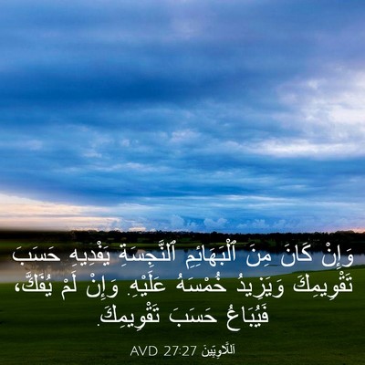 Picture 03 - اَللَّاوِيِّينَ 27:27 AVD - وَإِنْ كَانَ مِنَ - Bible Verse Picture
