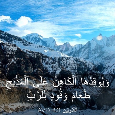 Picture 03 - اَللَّاوِيِّينَ 3:11 AVD - وَيُوقِدُهَا ٱلْكَاهِنُ - Bible Verse Picture