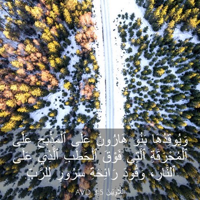 Picture 03 - اَللَّاوِيِّينَ 3:5 AVD - وَيُوقِدُهَا بَنُو - Bible Verse Picture