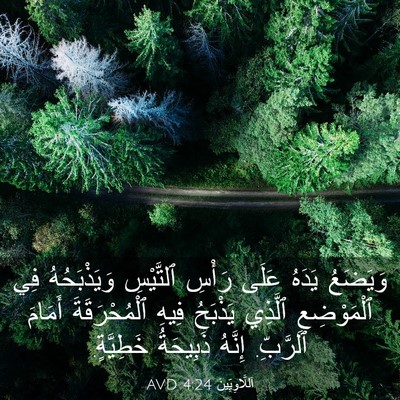Picture 03 - اَللَّاوِيِّينَ 4:24 AVD - وَيَضَعُ يَدَهُ عَلَى - Bible Verse Picture
