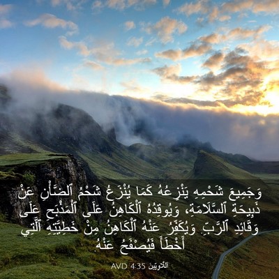 Picture 03 - اَللَّاوِيِّينَ 4:35 AVD - وَجَمِيعَ شَحْمِهِ - Bible Verse Picture