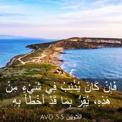Picture 03 - اَللَّاوِيِّينَ 5:5 AVD - فَإِنْ كَانَ يُذْنِبُ فِي - Bible Verse Picture