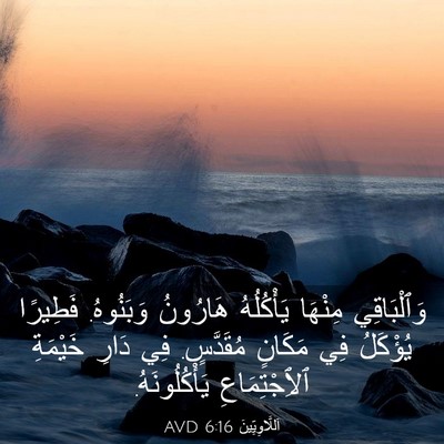 Picture 03 - اَللَّاوِيِّينَ 6:16 AVD - وَٱلْبَاقِي مِنْهَا - Bible Verse Picture