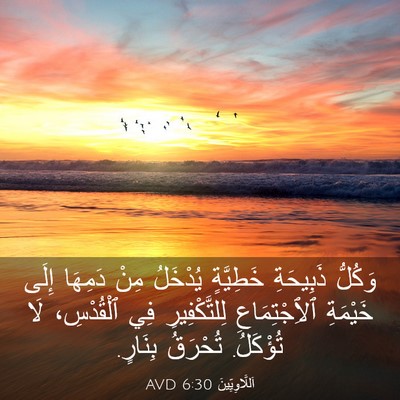 Picture 03 - اَللَّاوِيِّينَ 6:30 AVD - وَكُلُّ ذَبِيحَةِ - Bible Verse Picture