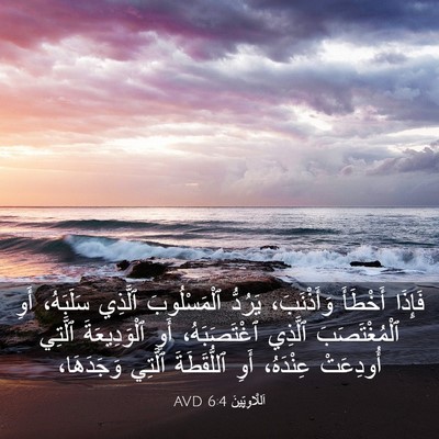 Picture 03 - اَللَّاوِيِّينَ 6:4 AVD - فَإِذَا أَخْطَأَ - Bible Verse Picture