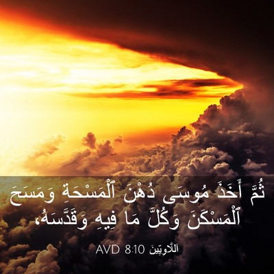 Picture 03 - اَللَّاوِيِّينَ 8:10 AVD - ثُمَّ أَخَذَ مُوسَى دُهْنَ - Bible Verse Picture