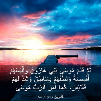 Picture 03 - اَللَّاوِيِّينَ 8:13 AVD - ثُمَّ قَدَّمَ مُوسَى بَنِي - Bible Verse Picture