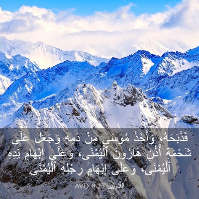 Picture 03 - اَللَّاوِيِّينَ 8:23 AVD - فَذَبَحَهُ، وَأَخَذَ - Bible Verse Picture
