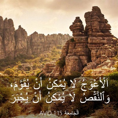 Picture 03 - اَلْجَامِعَةِ 1:15 AVD - اَلْأَعْوَجُ لَا يُمْكِنُ - Bible Verse Picture