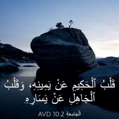 Picture 03 - اَلْجَامِعَةِ 10:2 AVD - قَلْبُ ٱلْحَكِيمِ عَنْ - Bible Verse Picture