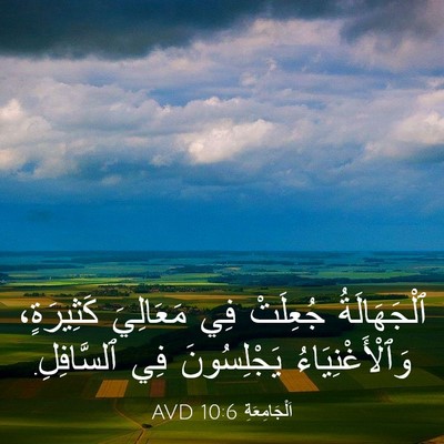 Picture 03 - اَلْجَامِعَةِ 10:6 AVD - ٱلْجَهَالَةُ جُعِلَتْ فِي - Bible Verse Picture