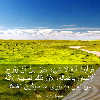 Picture 03 - اَلْجَامِعَةِ 3:22 AVD - فَرَأَيْتُ أَنَّهُ لَا - Bible Verse Picture