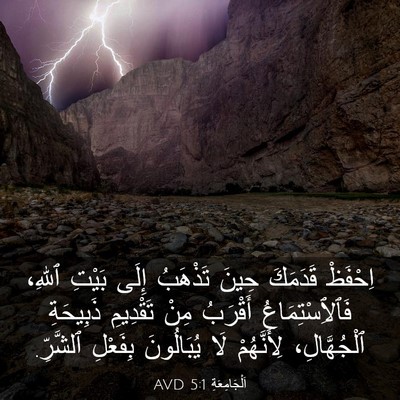Picture 03 - اَلْجَامِعَةِ 5:1 AVD - اِحْفَظْ قَدَمَكَ حِينَ - Bible Verse Picture