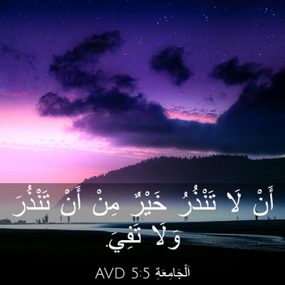 Picture 03 - اَلْجَامِعَةِ 5:5 AVD - أَنْ لَا تَنْذُرُ خَيْرٌ - Bible Verse Picture