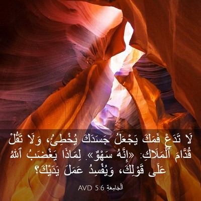 Picture 03 - اَلْجَامِعَةِ 5:6 AVD - لَا تَدَعْ فَمَكَ يَجْعَلُ - Bible Verse Picture