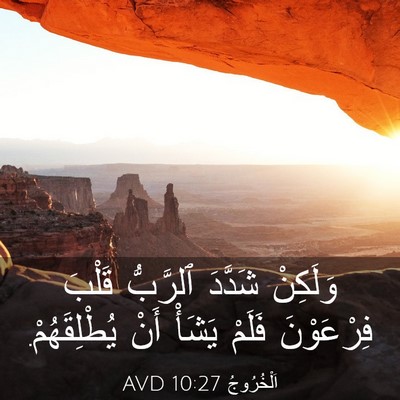 Picture 03 - اَلْخُرُوجُ 10:27 AVD - وَلَكِنْ شَدَّدَ ٱلرَّبُّ - Bible Verse Picture