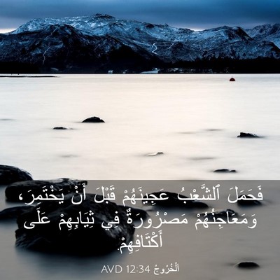 Picture 03 - اَلْخُرُوجُ 12:34 AVD - فَحَمَلَ ٱلشَّعْبُ - Bible Verse Picture