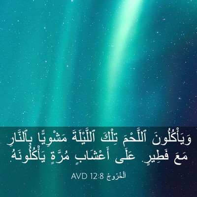 Picture 03 - اَلْخُرُوجُ 12:8 AVD - وَيَأْكُلُونَ ٱللَّحْمَ - Bible Verse Picture