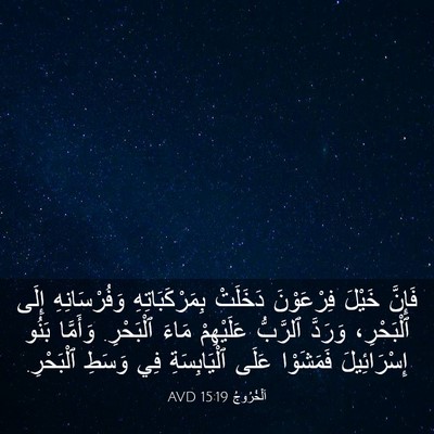 Picture 03 - اَلْخُرُوجُ 15:19 AVD - فَإِنَّ خَيْلَ فِرْعَوْنَ - Bible Verse Picture