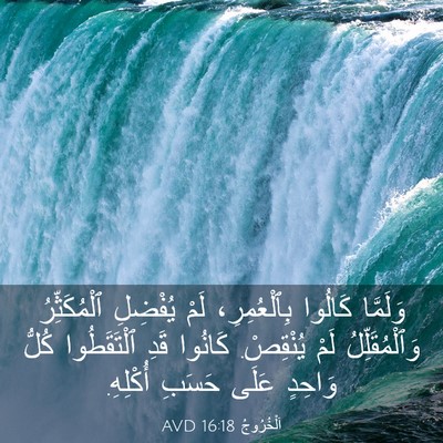 Picture 03 - اَلْخُرُوجُ 16:18 AVD - وَلَمَّا كَالُوا - Bible Verse Picture