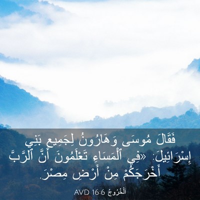 Picture 03 - اَلْخُرُوجُ 16:6 AVD - فَقَالَ مُوسَى وَهَارُونُ - Bible Verse Picture