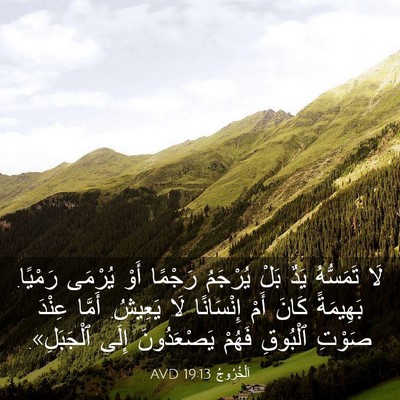 Picture 03 - اَلْخُرُوجُ 19:13 AVD - لَا تَمَسُّهُ يَدٌ بَلْ - Bible Verse Picture