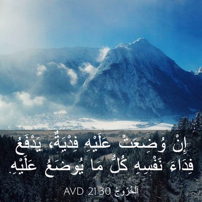 Picture 03 - اَلْخُرُوجُ 21:30 AVD - إِنْ وُضِعَتْ عَلَيْهِ - Bible Verse Picture