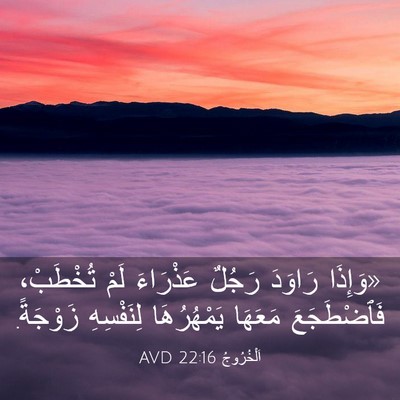 Picture 03 - اَلْخُرُوجُ 22:16 AVD - «وَإِذَا رَاوَدَ رَجُلٌ - Bible Verse Picture